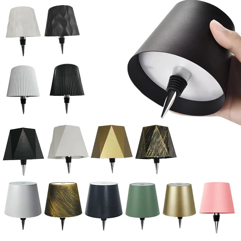 Wireless Bottle Table Lamp Touch Control of 3 Colors and Stepless Dimming Night Lamp for Bar Wine Bottles Decor Desk Lights
